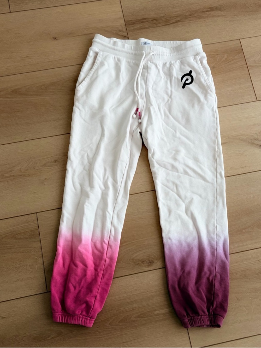 Peloton Womens White Pink Purple Ombre Jogger Pants Size Small Cotton Active Wea - Picture 2 of 6
